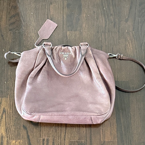 Prada Women's Purple Leather Shoulder Bag - Picture 13 of 13
